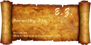 Bereczky Zia névjegykártya